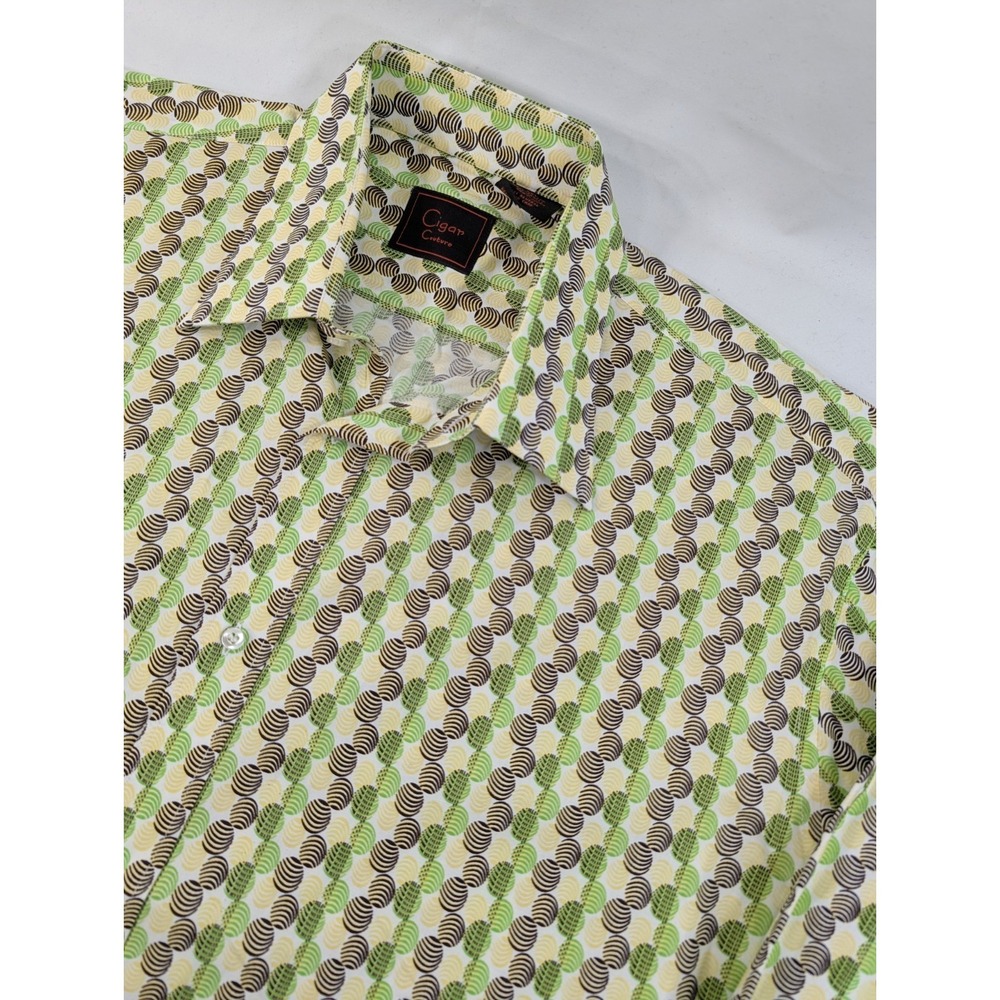 Cigar Couture XXXL 3XL  Mens Long Sleeve‎ Button Down Shirt Colorful All Over